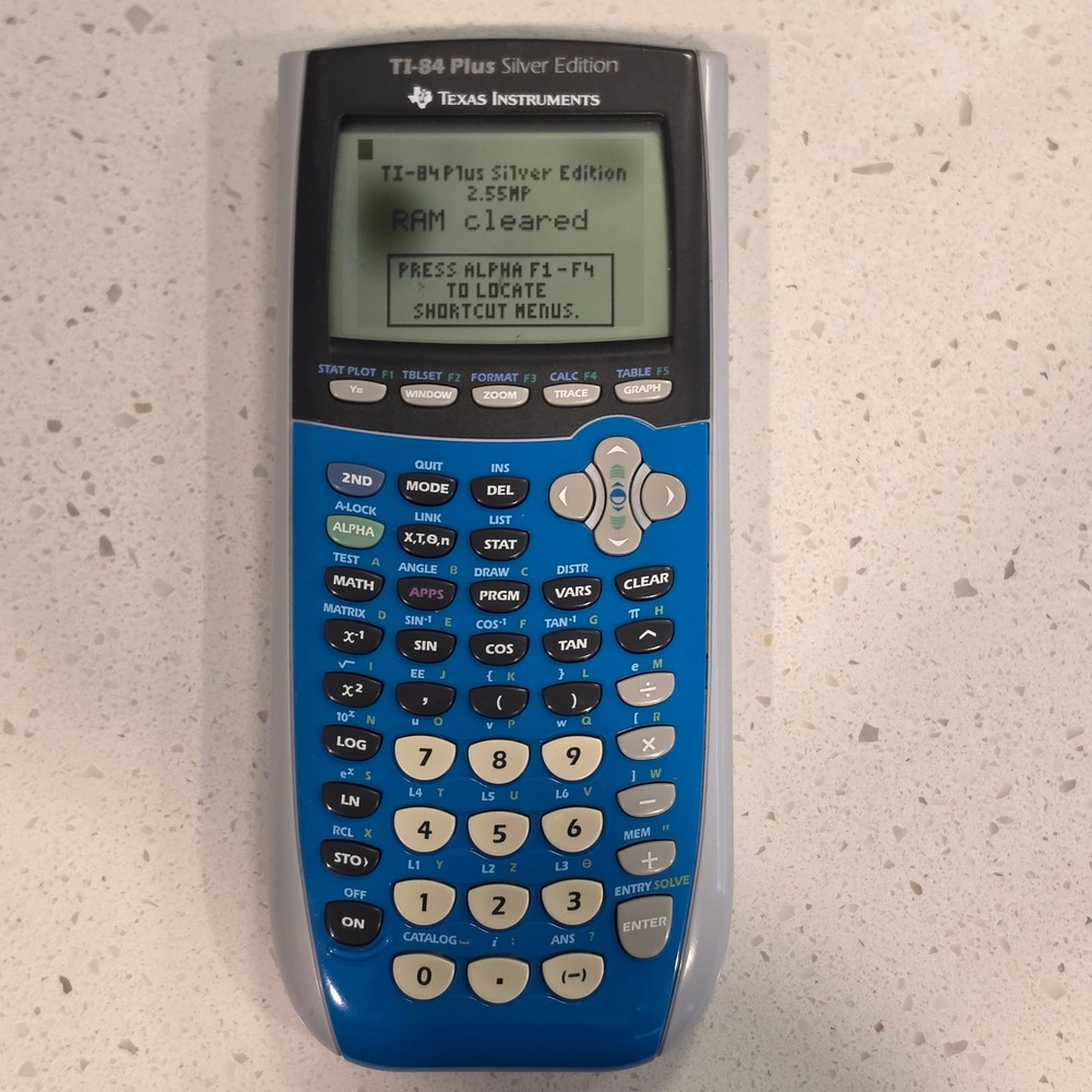 Texas Instruments TI-84 Plus Silver Edition Graphing Calculator Blue Silver